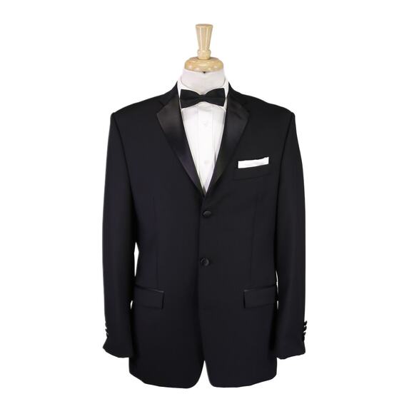 Calvin Klein Mens Extreme Slim Fit Black 2-Btn Tuxedo Wedding Blazer Jacket 46L